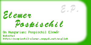 elemer pospischil business card