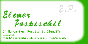 elemer pospischil business card